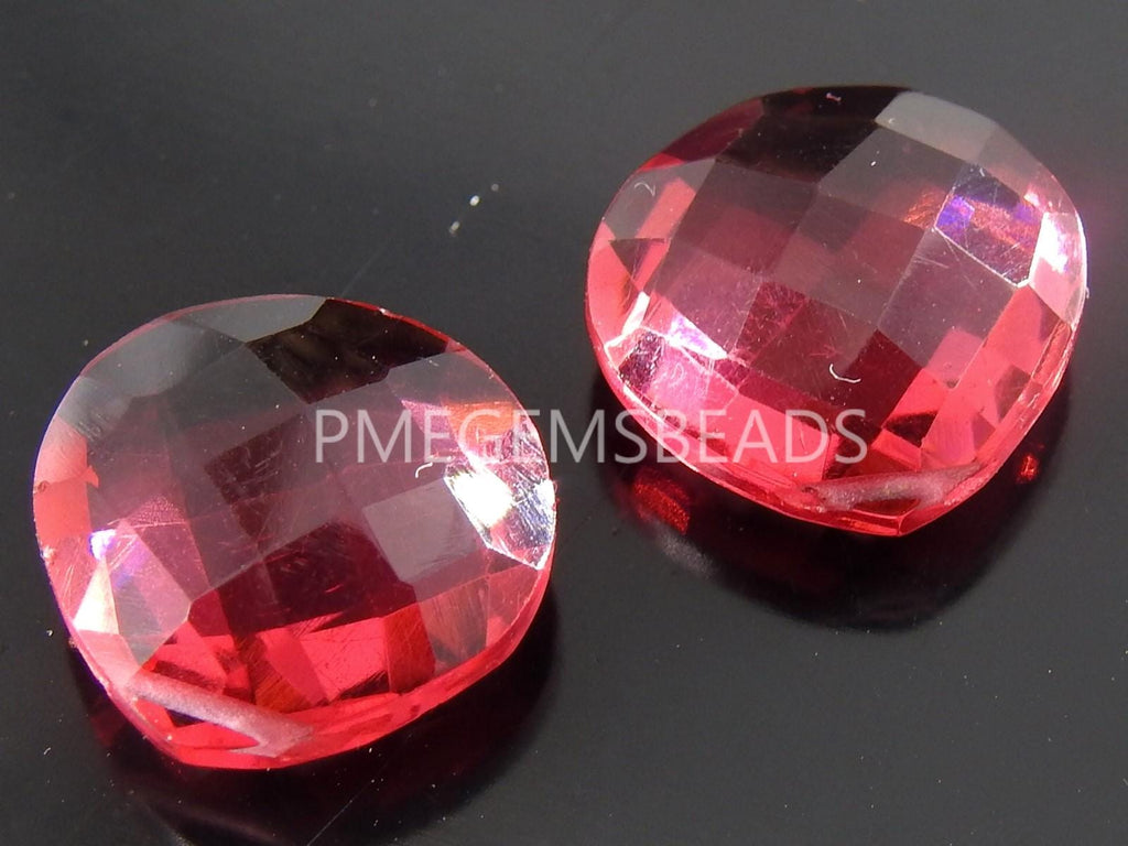 Quartz Faceted Heart Shape Teardrop Matched Pair 2 Pieces 14x14MM PME-QA