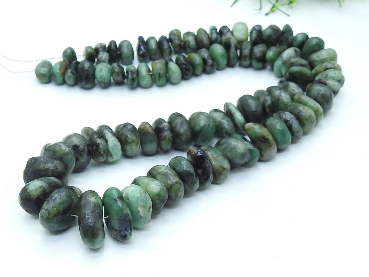 Natural Emerald Smooth Irregular Beads 16 Inch Strand Handmade Loose Gemstone Spacer Bead 5mm 10mm for Jewelry Making Wholesale Supply WB-B7