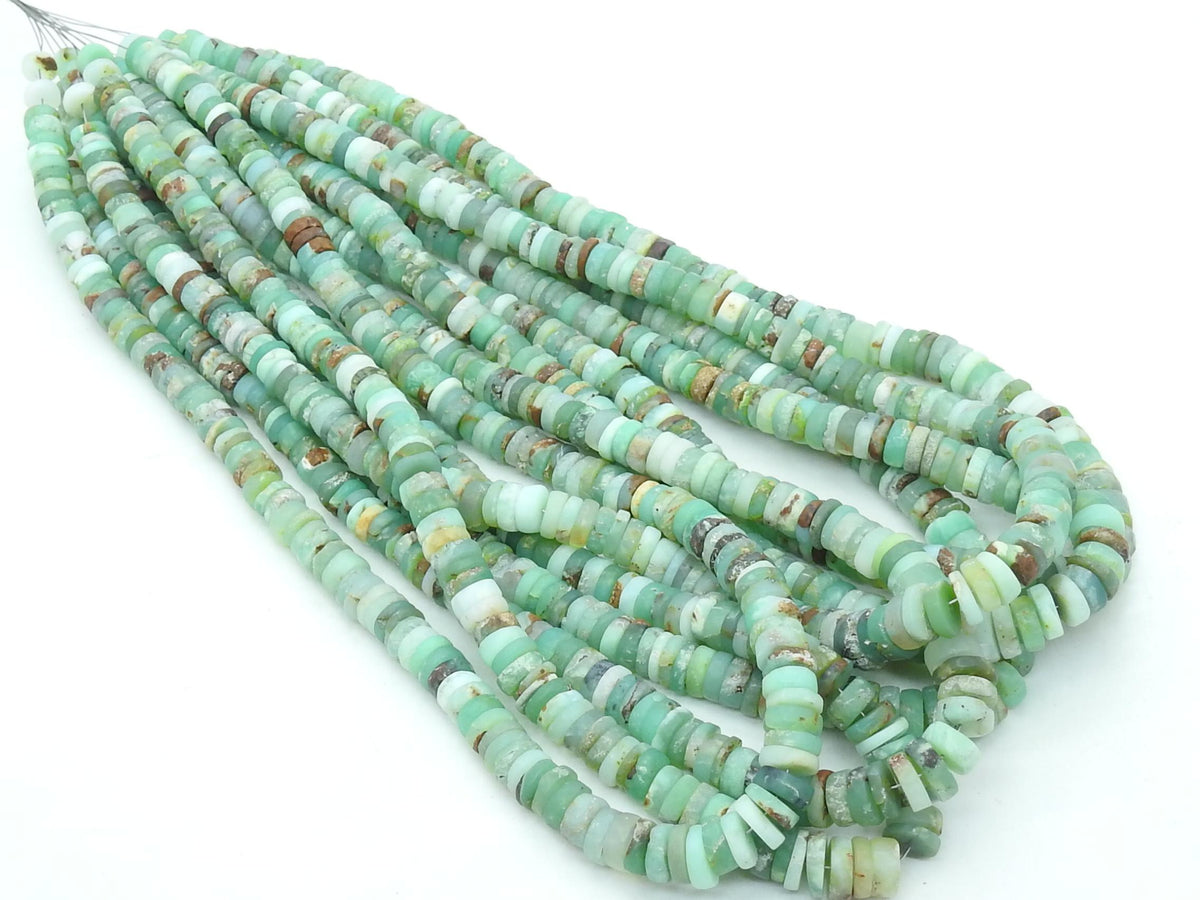 Chrysoprase Bead-Smooth Matte Polished-Tire Coin Wheel Button Shape-For Making Jewelry-16Inches Strand-Natural Stone WM-T3