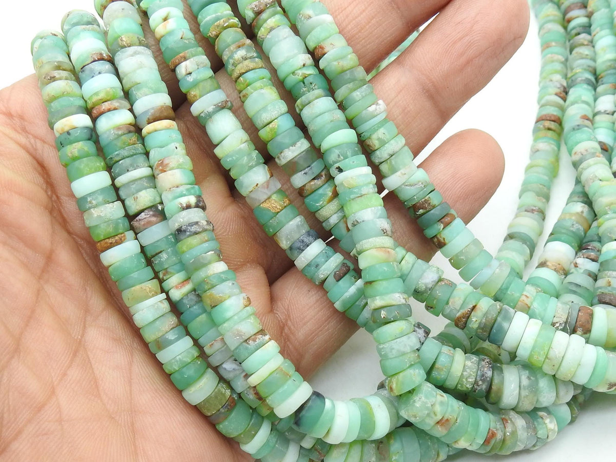 Chrysoprase Bead-Smooth Matte Polished-Tire Coin Wheel Button Shape-For Making Jewelry-16Inches Strand-Natural Stone WM-T3