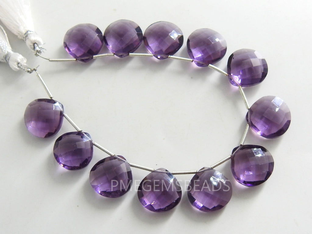 Quartz Faceted Heart Shape Teardrop Matched Pair 2 Pieces 14x14MM PME-QA