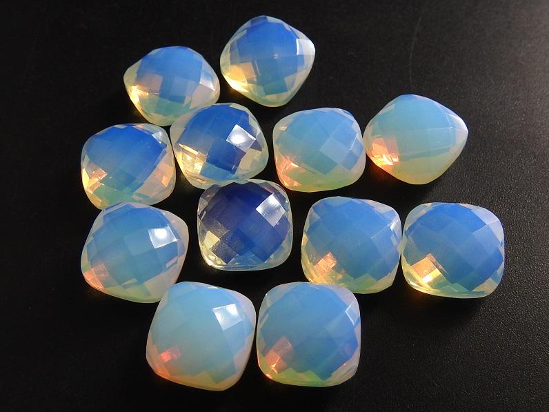 10 Pcs Quartz Cushion Cut Faceted Beads 12x12mm – Supplies for Jewelry Making