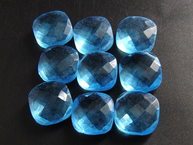 10 Pcs Quartz Cushion Cut Faceted Beads 12x12mm – Supplies for Jewelry Making