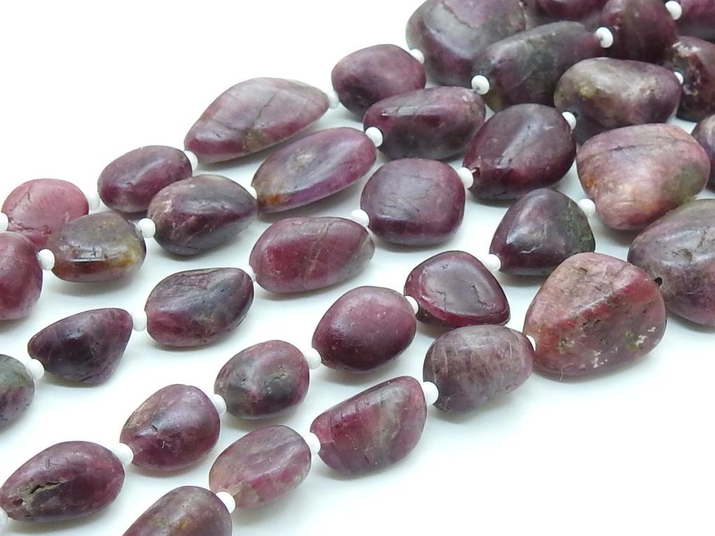 Natural Pink Tourmaline Smooth Polished Tumble Nugget Beads 8x5-16x12mm Organic 8 Inch Strand Loose Gemstone for Handmade Jewelry Making TU5