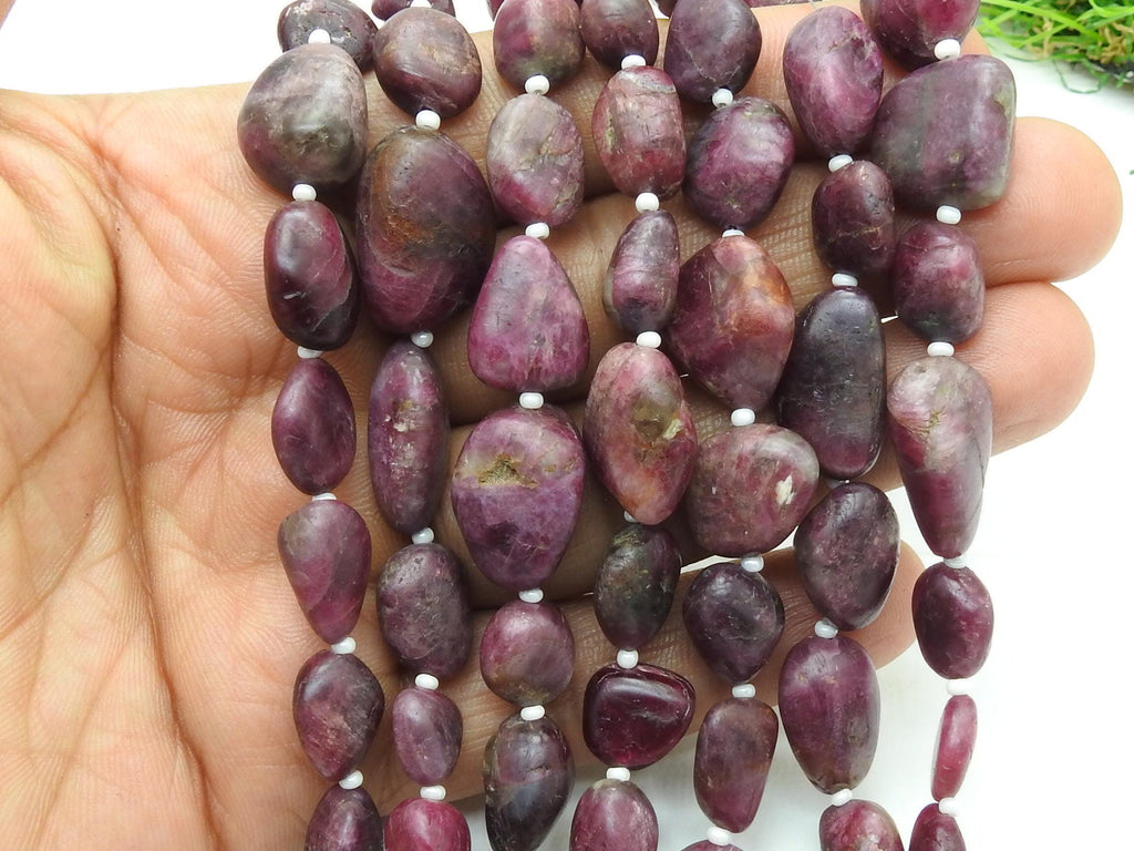 Natural Pink Tourmaline Smooth Polished Tumble Nugget Beads 8x5-16x12mm Organic 8 Inch Strand Loose Gemstone for Handmade Jewelry Making TU5