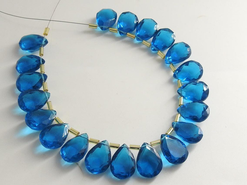 Quartz Teardrop Faceted Gemstone Beads, 15x10mm Polished Quartz Pair for Earrings, Loose Stone Wholesale Craft Supplies, 10 Pcs