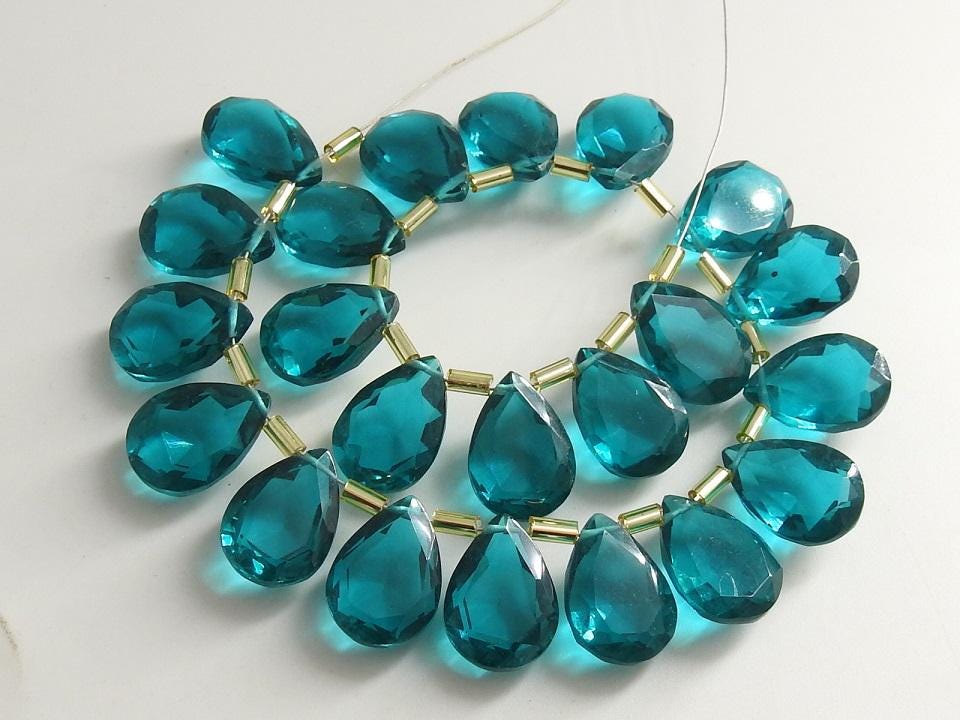Quartz Teardrop Faceted Gemstone Beads, 15x10mm Polished Quartz Pair for Earrings, Loose Stone Wholesale Craft Supplies, 10 Pcs