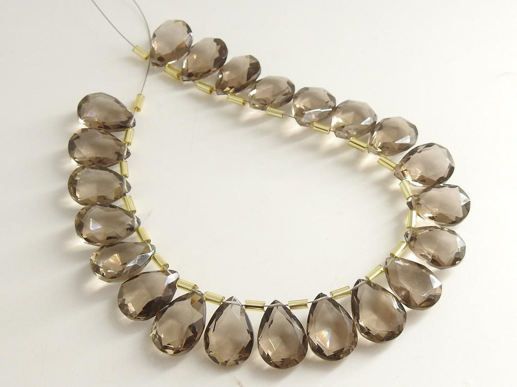 Quartz Teardrop Faceted Gemstone Beads, 15x10mm Polished Quartz Pair for Earrings, Loose Stone Wholesale Craft Supplies, 10 Pcs