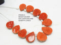 Red Coral Bead Doublet Stone Smooth Polished Fancy Shape Briolette Handmade Loose Natural Gemstone Jewelry Making Supply Component Craft