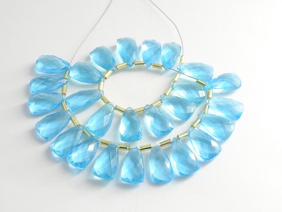 15x8mm Faceted Quartz Long Trillion Gemstone Matched Pairs, 10 Pcs Jewelry Making Supplies PME-QA