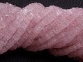 Rose Quartz Smooth Heishe Cushion Shape Beads, 16 Inch Natural Pink Gemstone Strand, Square Spacer Beads for Jewelry Making Supply PME-H1