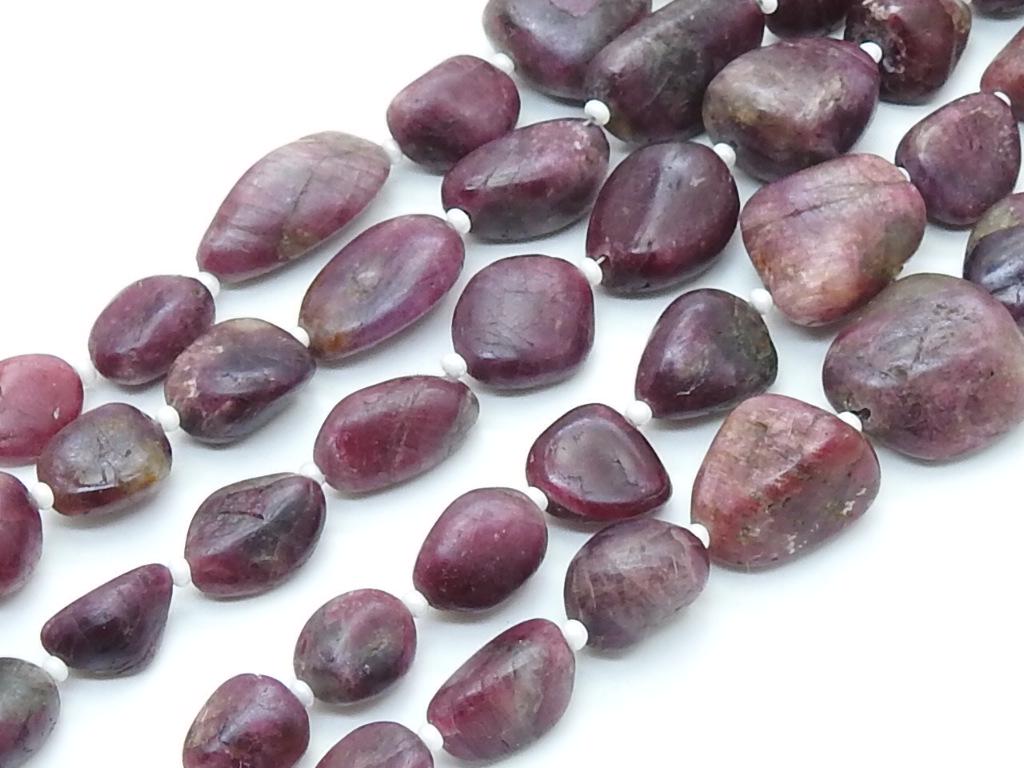 Natural Pink Tourmaline Smooth Polished Tumble Nugget Beads 8x5-16x12mm Organic 8 Inch Strand Loose Gemstone for Handmade Jewelry Making TU5
