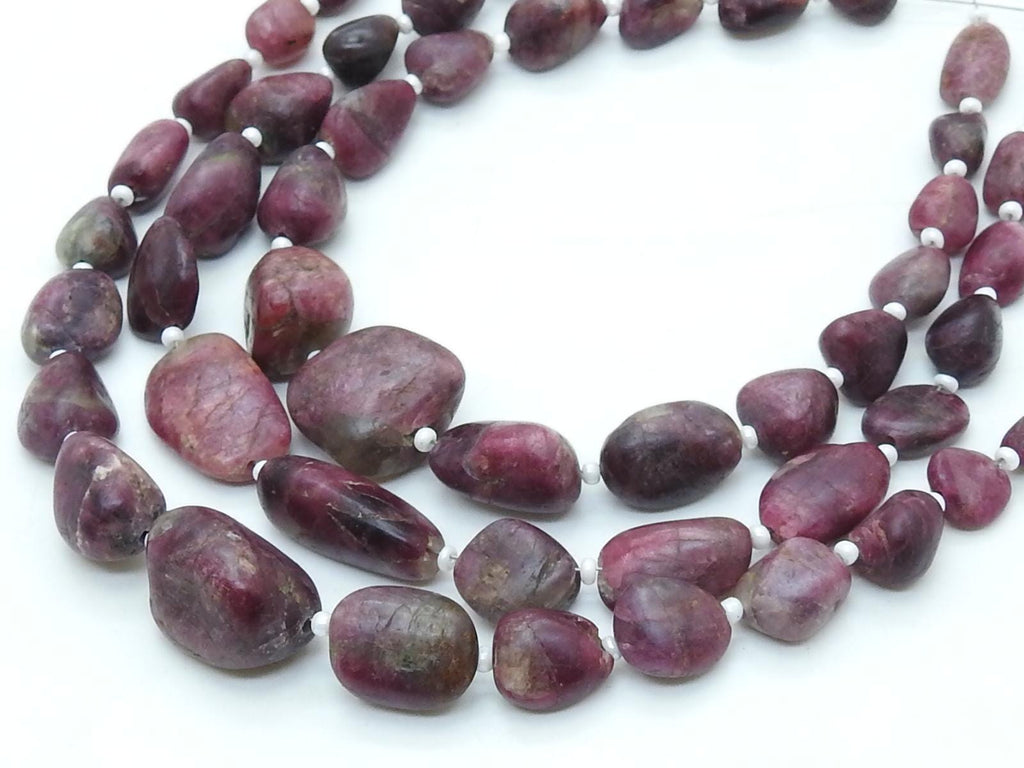 Natural Pink Tourmaline Smooth Polished Tumble Nugget Beads 8x5-16x12mm Organic 8 Inch Strand Loose Gemstone for Handmade Jewelry Making TU5