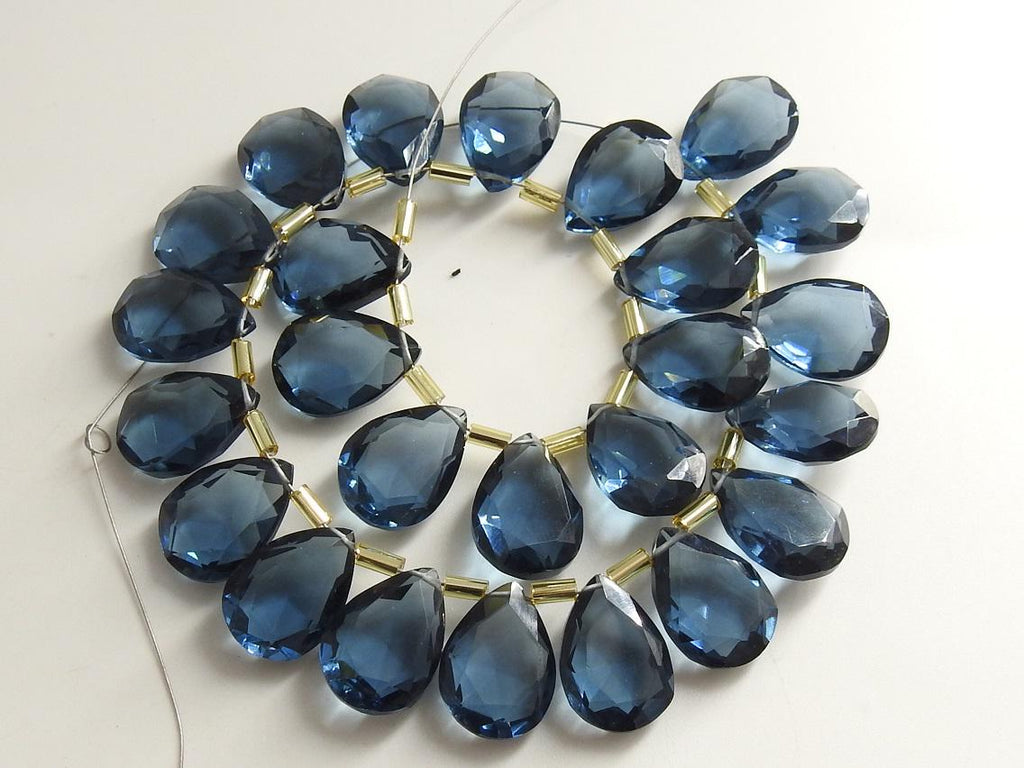 Quartz Teardrop Faceted Gemstone Beads, 15x10mm Polished Quartz Pair for Earrings, Loose Stone Wholesale Craft Supplies, 10 Pcs