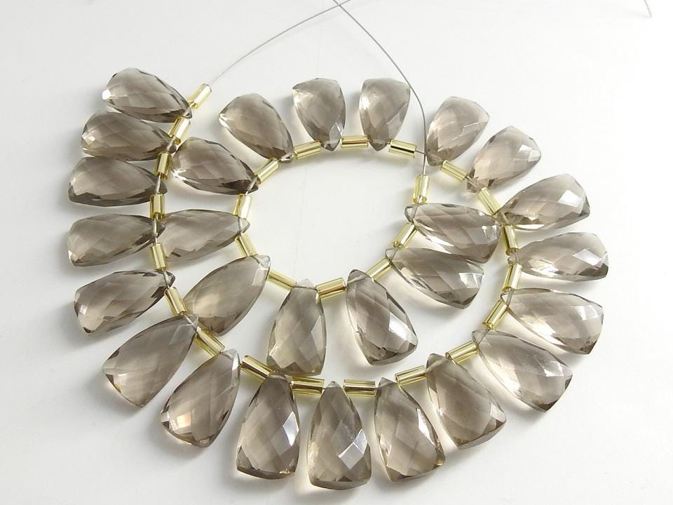 15x8mm Faceted Quartz Long Trillion Gemstone Matched Pairs, 10 Pcs Jewelry Making Supplies PME-QA