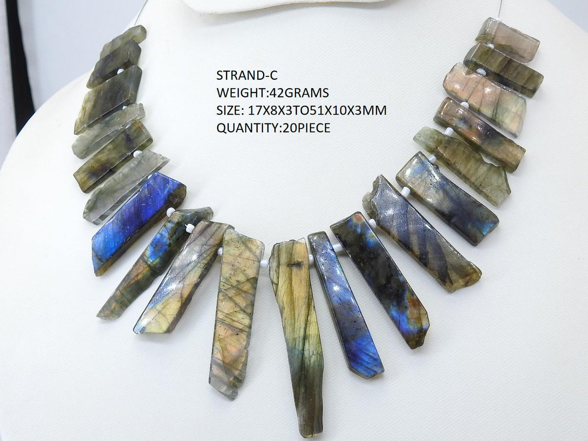 Labradorite Rough Stick-Multi Flash Fire-Smooth Polished-Natural Stone-Loose Raw Gemstone-For Making Jewelry-Wholesaler Supplies R6