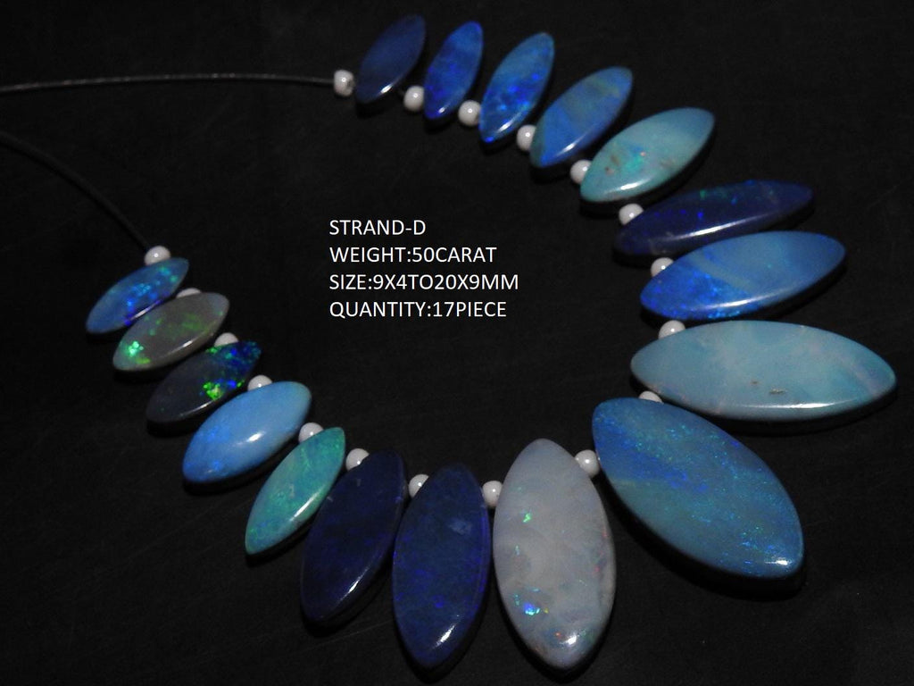 Australian Opal Doublet Marquise Beads, Multi Fire Smooth Polished Top Side Drilled Loose Gemstone, Handmade Jewelry Supplies Wholesale MS