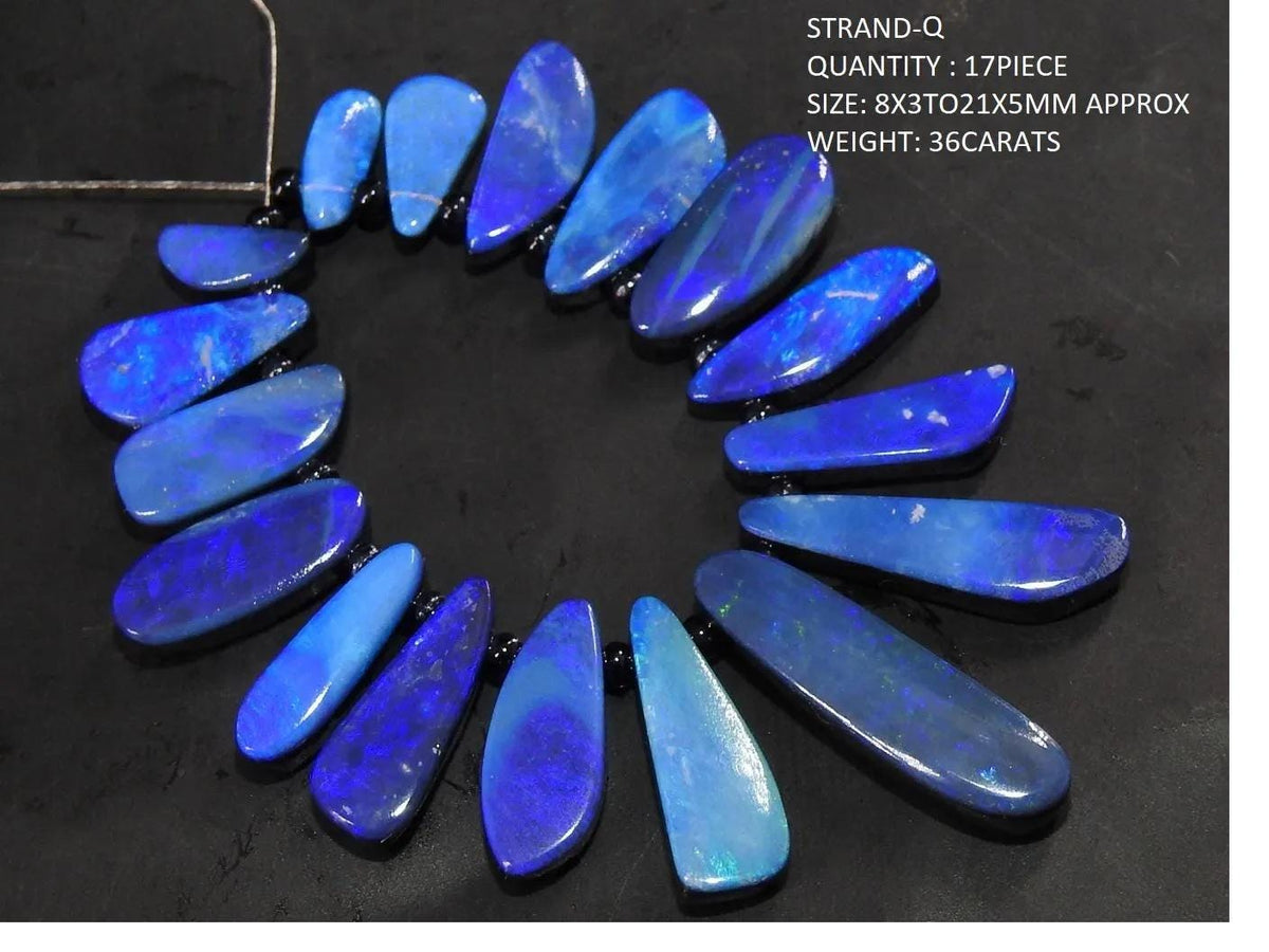 Natural Australian Opal Doublet Stick Bead, Smooth Polished Fancy Shape Briolette Cabochon, Wholesale Supplies, New Arrival Opal Charm MS