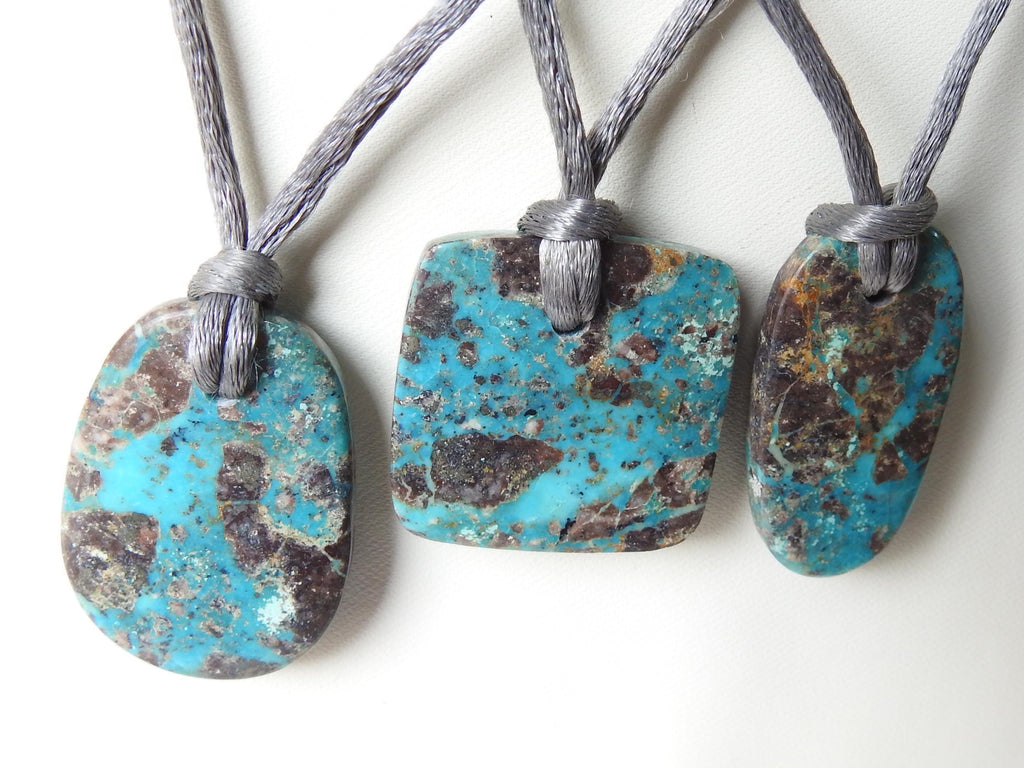 Arizona Turquoise Front Drilled Pendant-Natural Gemstone-Smooth Polished-Fancy Shape-Handmade Loose Stone-30-40MM Long Approx
