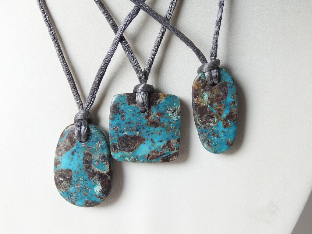 Arizona Turquoise Front Drilled Pendant-Natural Gemstone-Smooth Polished-Fancy Shape-Handmade Loose Stone-30-40MM Long Approx