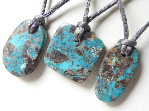 Arizona Turquoise Front Drilled Pendant-Natural Gemstone-Smooth Polished-Fancy Shape-Handmade Loose Stone-30-40MM Long Approx
