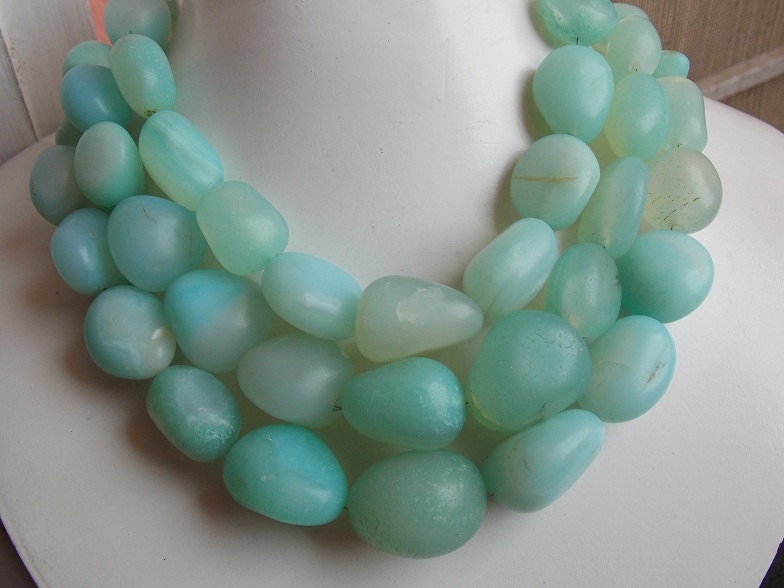 Aqua Blue Chalcedony Tumble Nugget Smooth Matte Polished 10 Inch 15-28MM Approx Loose Beads Wholesale Jewelry Making Supply New Arrival TU2
