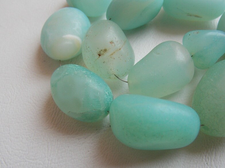 Aqua Blue Chalcedony Tumble Nugget Smooth Matte Polished 10 Inch 15-28MM Approx Loose Beads Wholesale Jewelry Making Supply New Arrival TU2