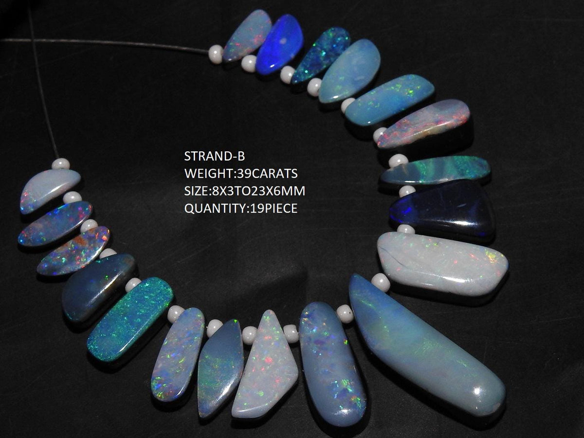 Natural Australian Opal Doublet Stick Bead, Smooth Polished Fancy Shape Briolette Cabochon, Wholesale Supplies, New Arrival Opal Charm MS