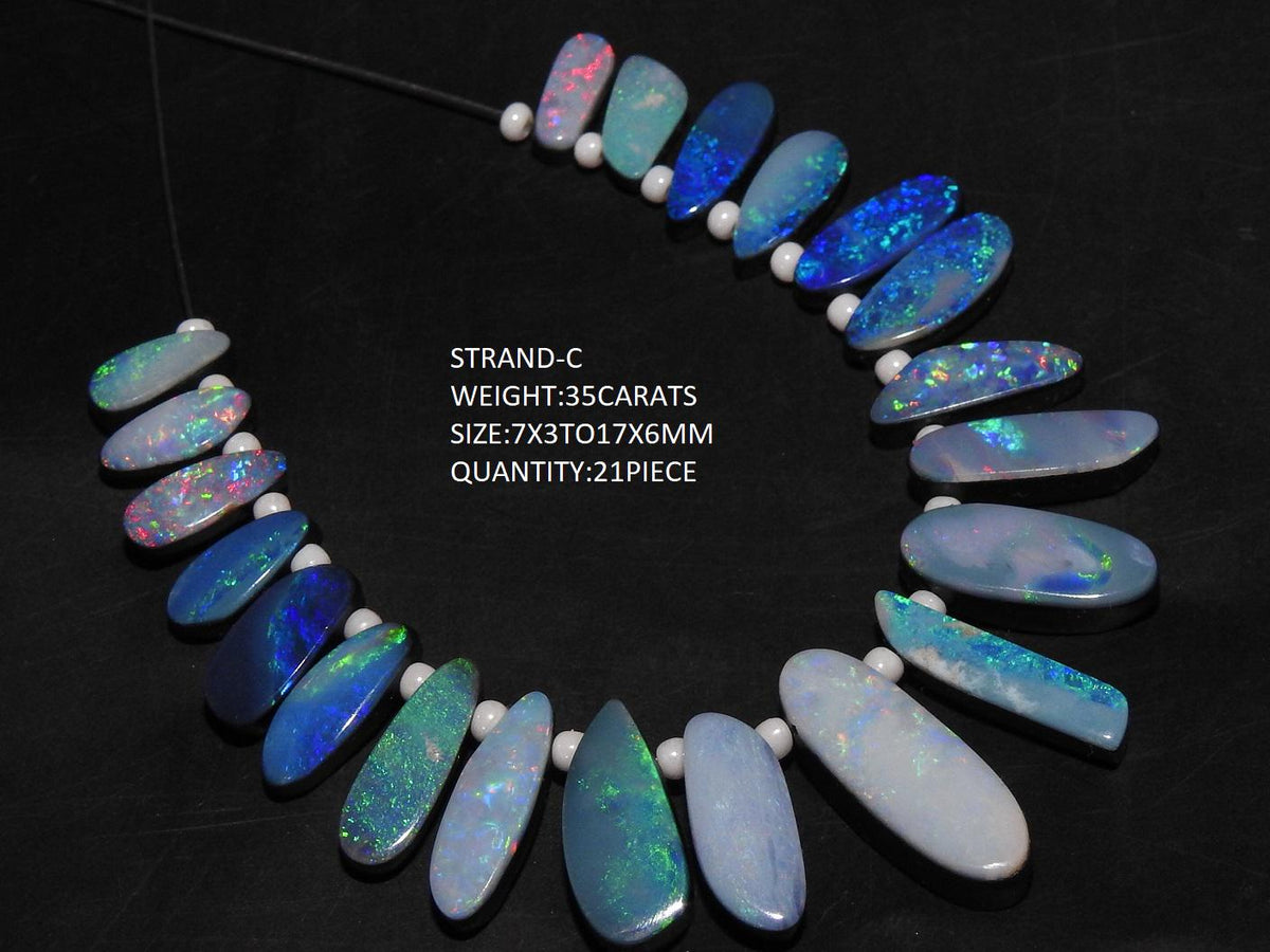 Natural Australian Opal Doublet Stick Bead, Smooth Polished Fancy Shape Briolette Cabochon, Wholesale Supplies, New Arrival Opal Charm MS