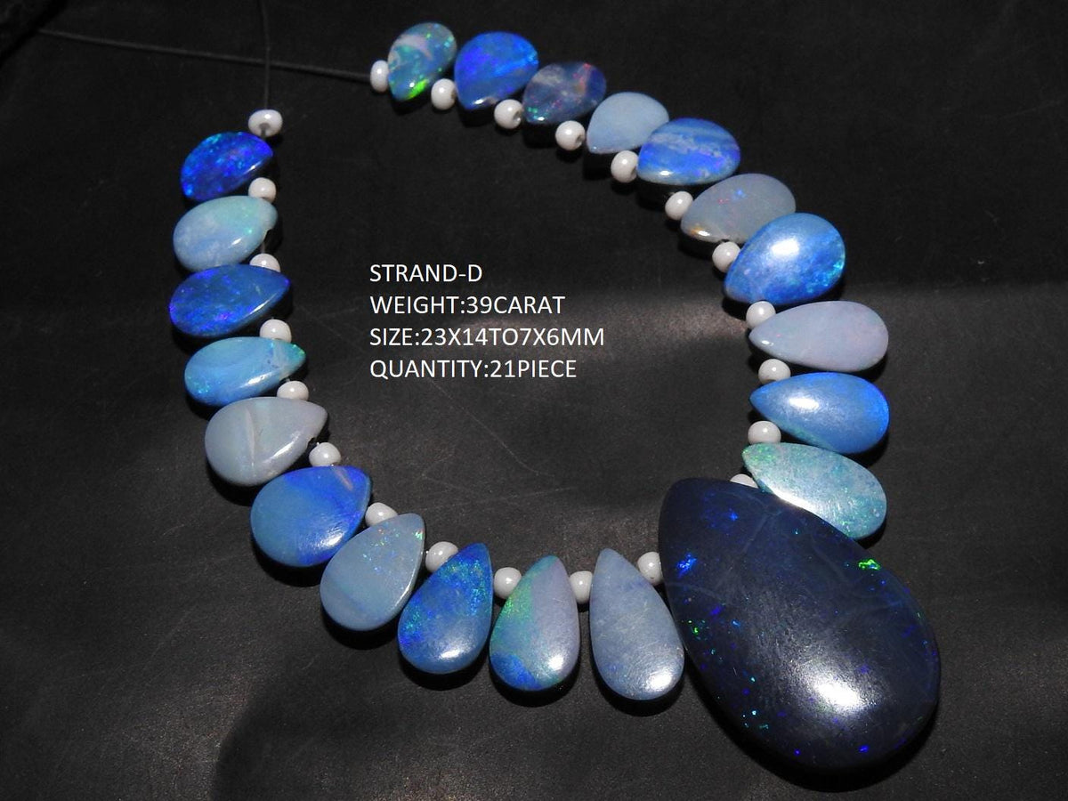 Australian Opal Doublet Bead-Multi Fire-Smooth Polished-Pear Shape Cabochon Briolette- Handmade Stone-Wholesaler Supplies-New Arrival MS