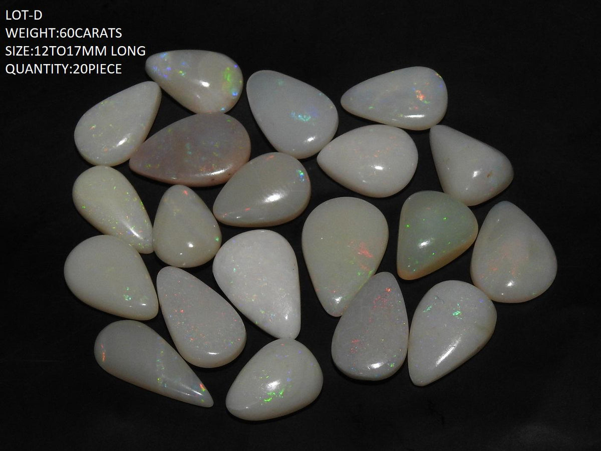 Natural Australian Opal Cabochons, Fancy Shape Multi Fire Flashy Gemstone, Polished Loose Wholesale Stone Lot, DIY Jewelry Supply
