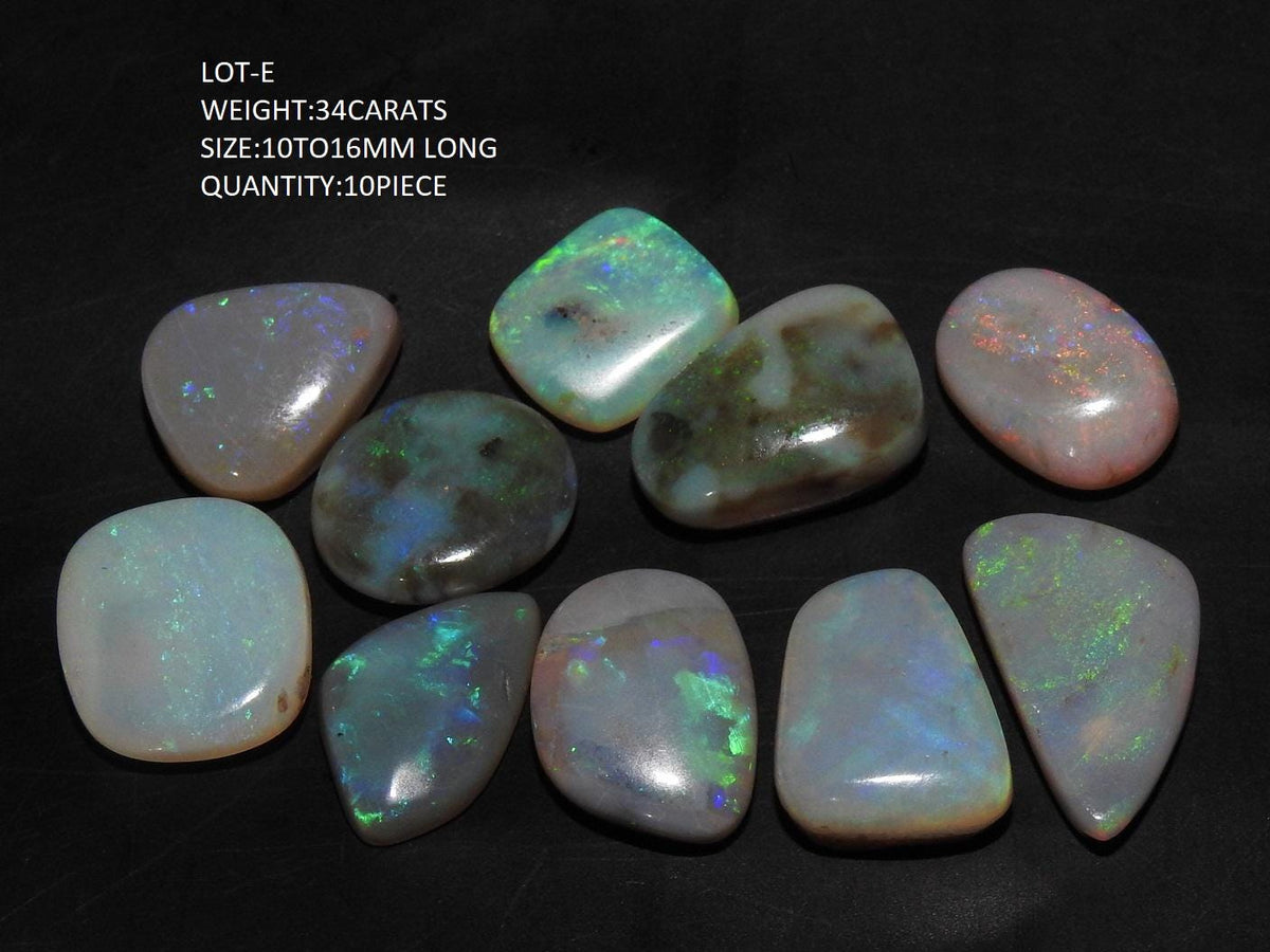 Natural Australian Opal Cabochons, Fancy Shape Multi Fire Flashy Gemstone, Polished Loose Wholesale Stone Lot, DIY Jewelry Supply
