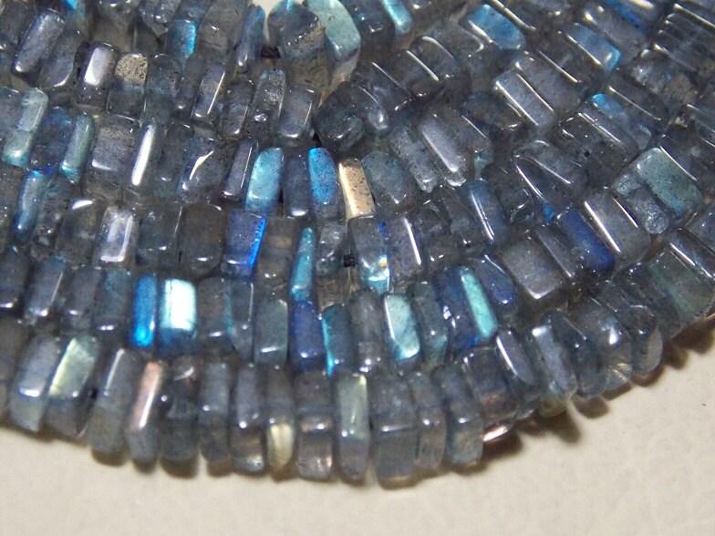 Labradorite Multi Fire Smooth Heishe Bead Square Cushion 16Inches Strand Handmade Loose Stone Wholesaler Supplies PME-H1