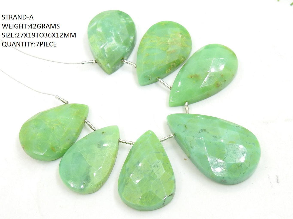 Wholesale Natural Chrysoprase Briolette Strand, Faceted Fancy Shape Cabochon Stone for Crafting
