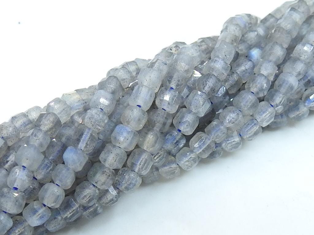 Labradorite Faceted Cube Box Bead-15Inch 4MM Approx-Wholesaler Supplies-New Arrival-Natural Stone PME-CB2