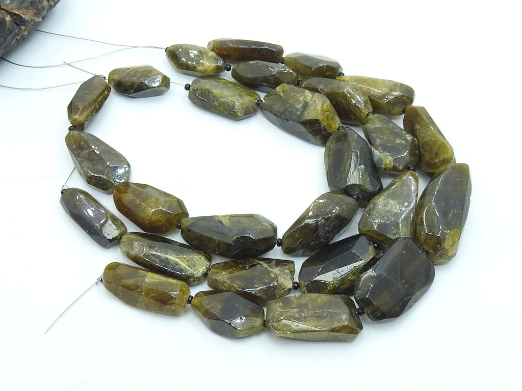 Natural Green Diopside Faceted Tumble Nuggets 8Inch 8-20MM Loose Beads for Jewelry Making Wholesale