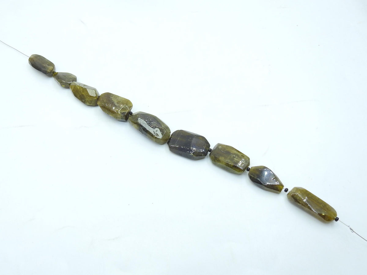Natural Green Diopside Faceted Tumble Nuggets 8Inch 8-20MM Loose Beads for Jewelry Making Wholesale