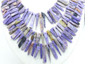 Natural Charoite Matte Polished Rough Stick Beads 16 Inch Strand Purple Raw Stone R6