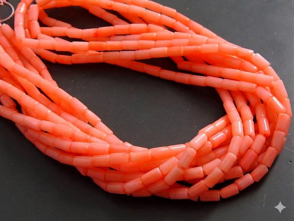 Pink Coral Smooth Tube Shape Bead For Making Jewelry 15Inches 4X2MM Approx Loose Strand DIY Bracelet Material BK-CR2