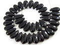Natural Black Onyx Smooth Teardrop For Making Jewelry 10Piece 15X7MM Loose Stone Pear Shape Briolette Pendant Beads PME-CY3