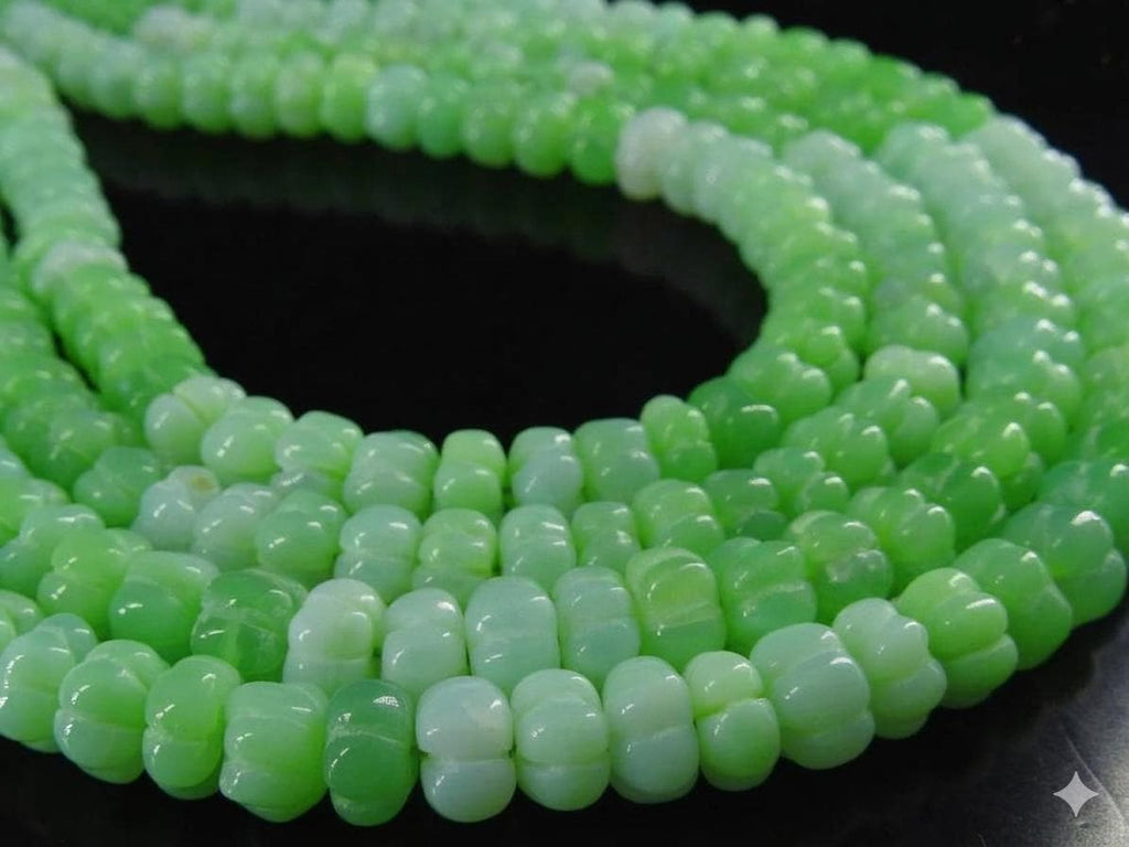 Green Opal Carving Watermelon Pumpkin Shape Bead 16 Inches Strand 8 To 9MM Approx Wholesaler Supplies Gemstone Beads For Jewelry MS-B4