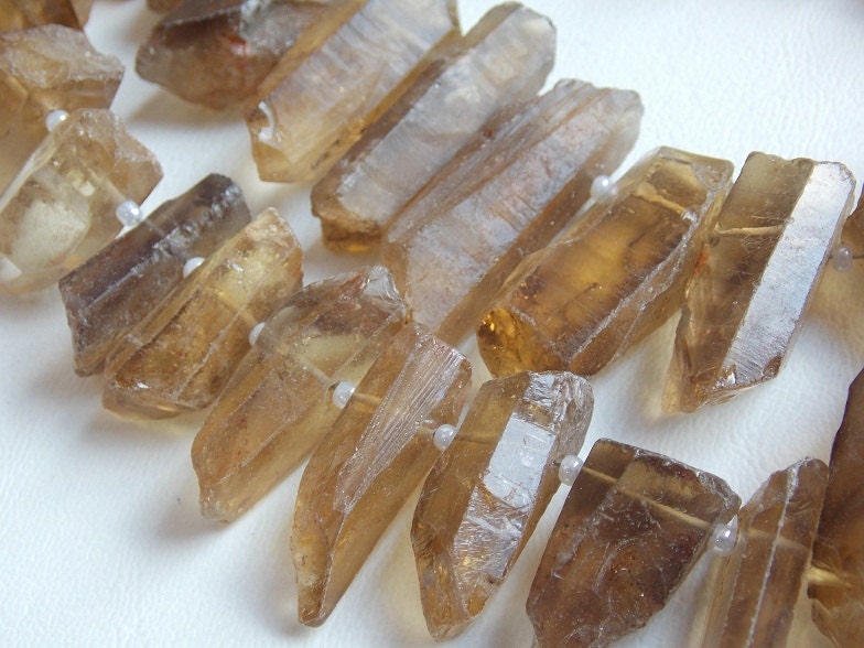 Beer Quartz Natural Rough Stick Beads 12Inches Strand 15To35MM Long Approx Wholesale Price New Arrival R6