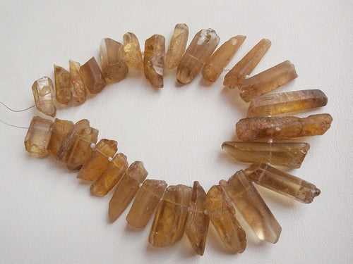Beer Quartz Natural Rough Stick Beads 12Inches Strand 15To35MM Long Approx Wholesale Price New Arrival R6