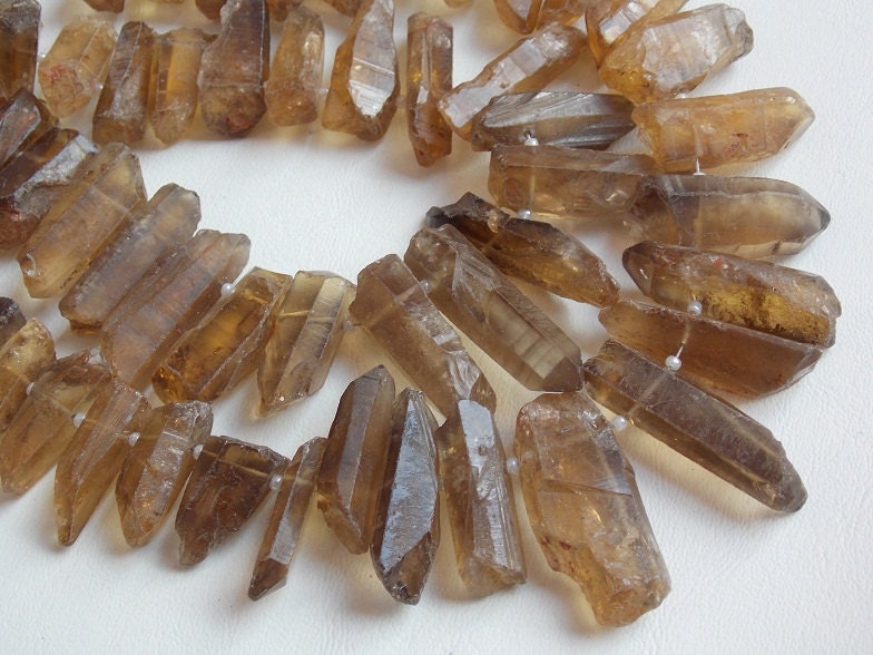 Beer Quartz Natural Rough Stick Beads 12Inches Strand 15To35MM Long Approx Wholesale Price New Arrival R6