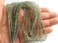 Natural Green Sapphire Faceted Drop Beads 8" Strand 3-4mm Loose Gemstone for Jewelry Makers DIY Handmade Craft Wholesale Supply PME-BR10