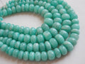 Natural Amazonite Smooth Roundel Beads 8Inch Strand Loose Gemstone For Necklace Earring Bracelet Jewelry Making Supplies PME-B3
