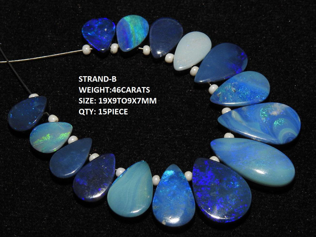 Australian Opal Doublet Bead-Multi Fire-Smooth Polished-Pear Shape Cabochon Briolette- Handmade Stone-Wholesaler Supplies-New Arrival MS