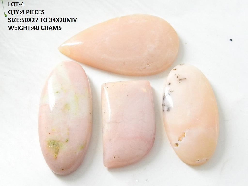 Natural Pink Peruvian Opal Gemstone, Polished Cabochon, Loose Stone for Crystals Jewelry, Wire Wrapping Stone, Heart Chakra Crystal