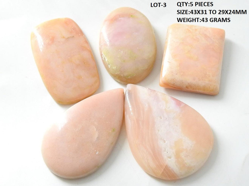 Natural Pink Peruvian Opal Gemstone, Polished Cabochon, Loose Stone for Crystals Jewelry, Wire Wrapping Stone, Heart Chakra Crystal