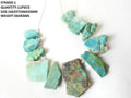 Chrysocolla Rough Slice Matte Polished Beads, 8 Inch Strand, Natural Gemstone Slices for Jewelry Making, Wholesale Gemstone Supplies R4